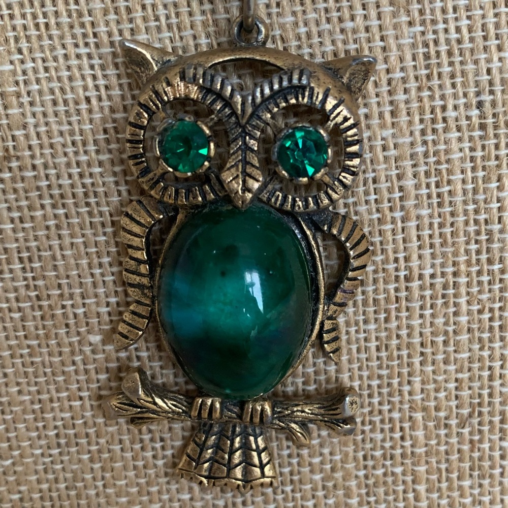 Vintage Double Chained Layered Owl Necklace
